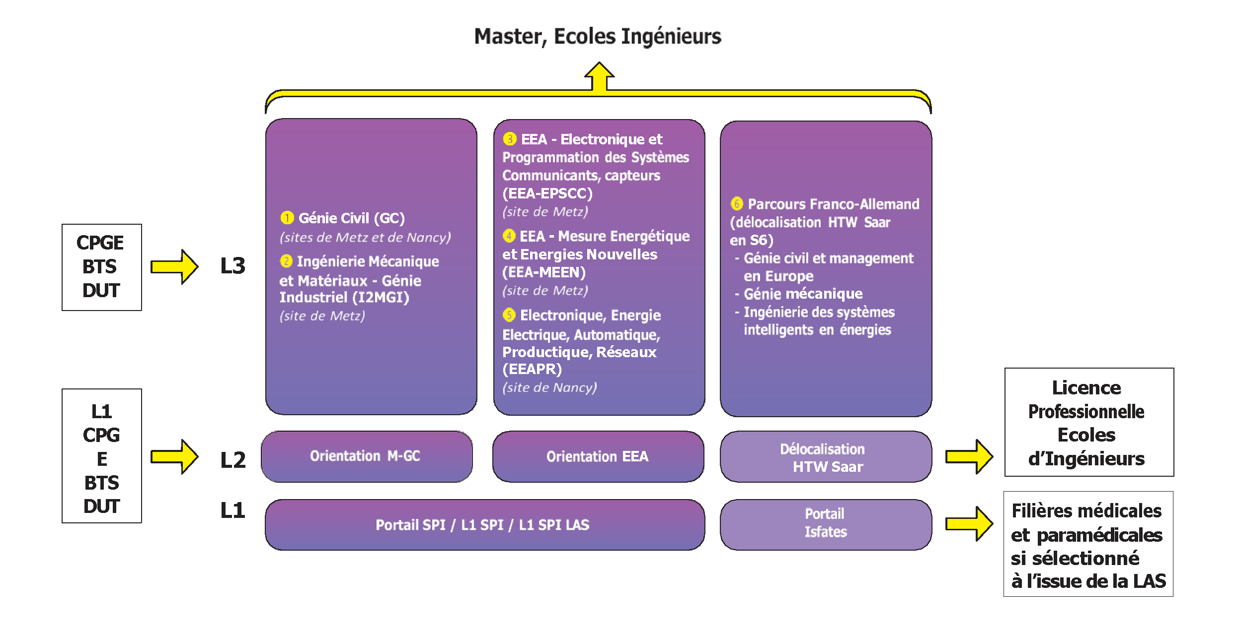 Schéma de la licence SPI